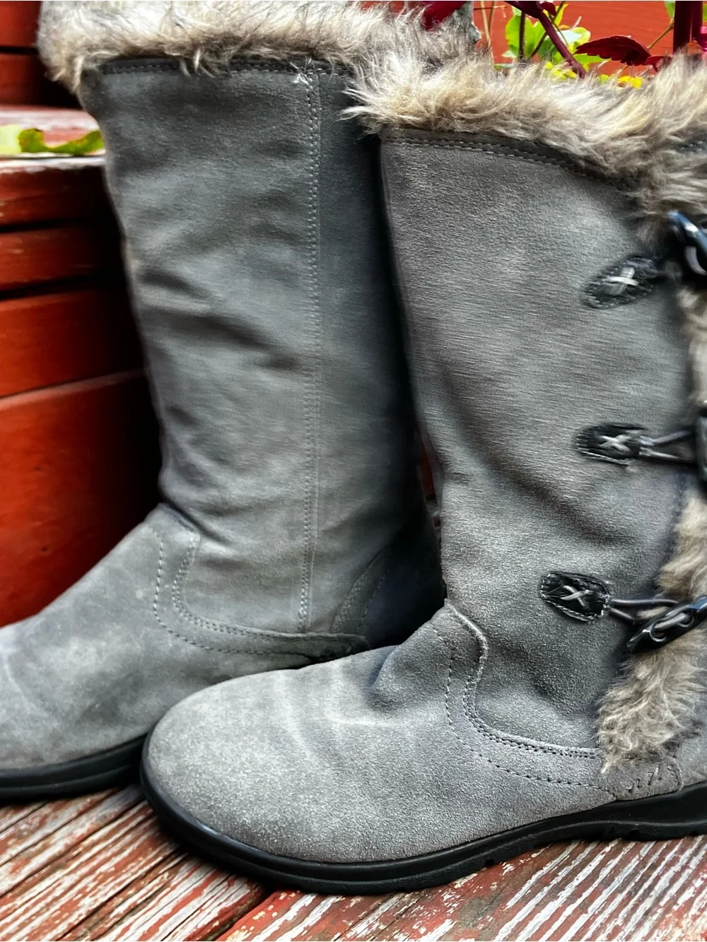 White Mountain Tantalas Gray Suede Fur Winter Boots 9M MSRP $85